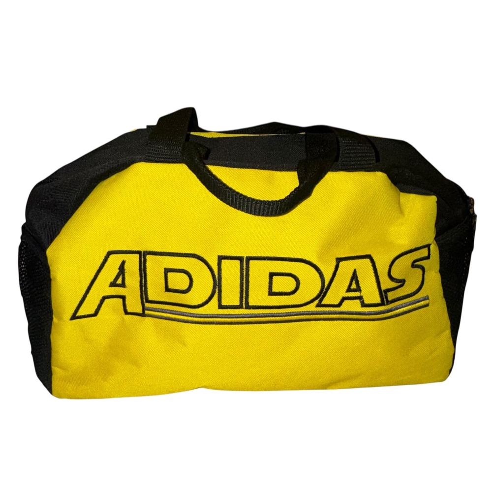 RARE Vintage Retro Adidas Made Syria Duffel Bag Yellow Black Gym Sports Travel